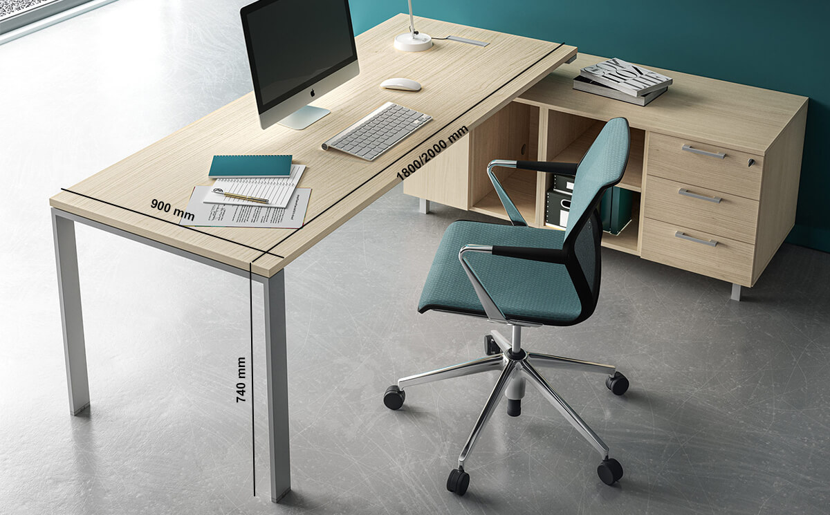 Evelyn – U Leg Operational Office Desk With Optional Return Credenza Unit Evelyn – U Leg Operational Office Desk With Optional Return Credenza Unit
