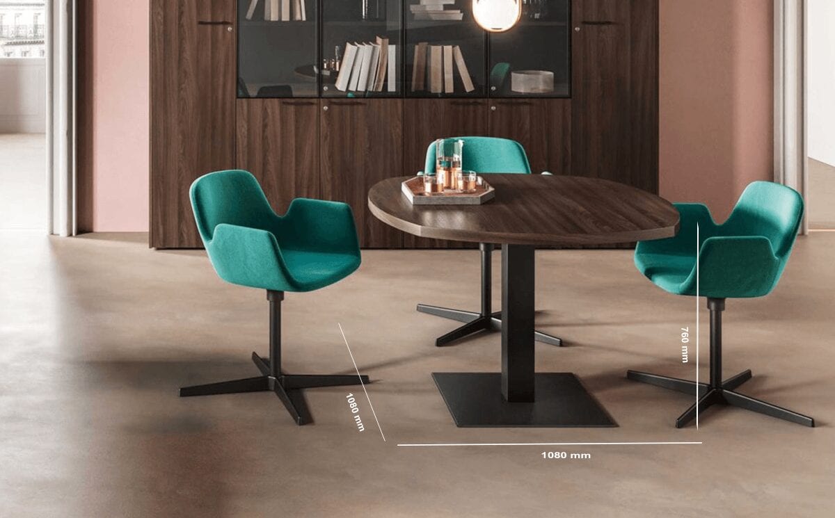 Seoul 1 – Round & Rectangular Shape Woodside Meeting Table with Square Leg Base Seoul 1 – Round & Rectangular Shape Woodside Meeting Table with Square Leg Base