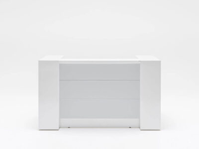 Alba 1 – Reception Desk In White With Multiple Front Finishes 01