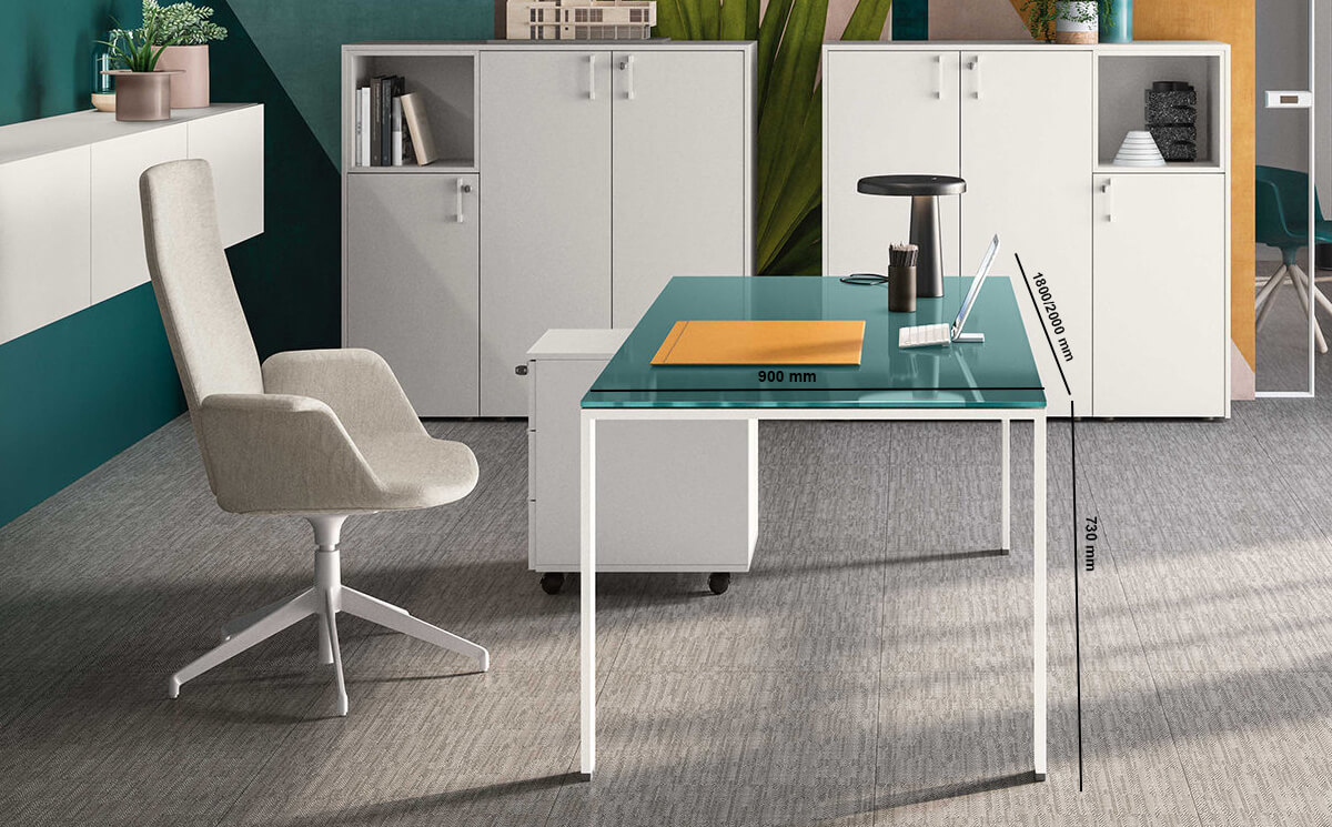 Alexia – U Leg Glass Executive Desk With Optional Return Alexia – U Leg Glass Executive Desk With Optional Return