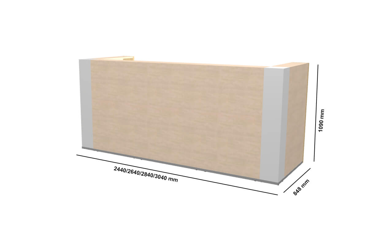 Andreas 5 – Reception Desk With Gloss White Corners Andreas 5 – Reception Desk With Gloss White Corners