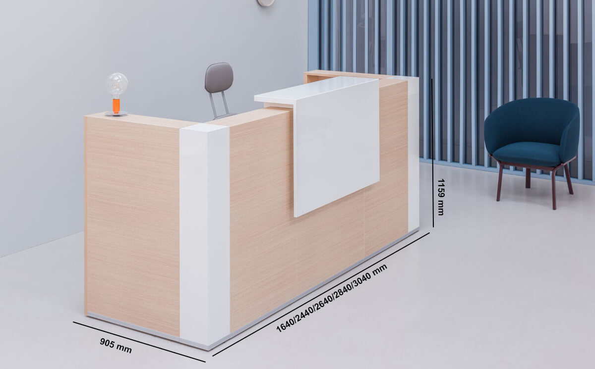 Andreas 7 – Straight Reception Desk With Gloss Corners And Overhang Panel Size Img Andreas 7 – Straight Reception Desk With Gloss Corners And Overhang Panel Size Img