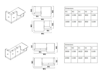 Dimension Finley – Silver Reception Desk With Wheelchair Access