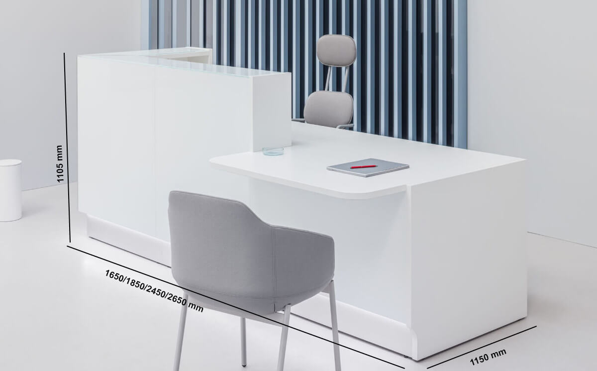Finley 2 – White Reception Desk With Wheelchair Access Size Img Finley 2 – White Reception Desk With Wheelchair Access Size Img