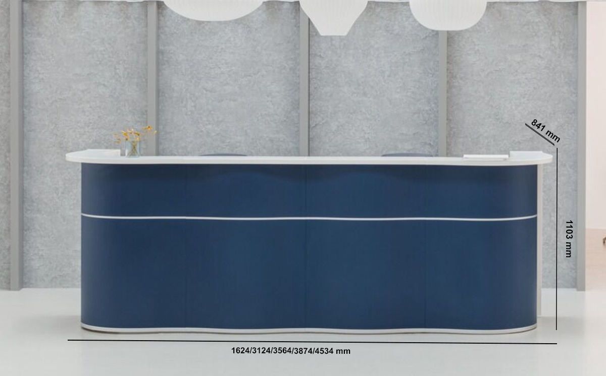 Leyla 2 – Reception Desk With Gloss Lacquered Front Size Img 01 Leyla 2 – Reception Desk With Gloss Lacquered Front Size Img 01