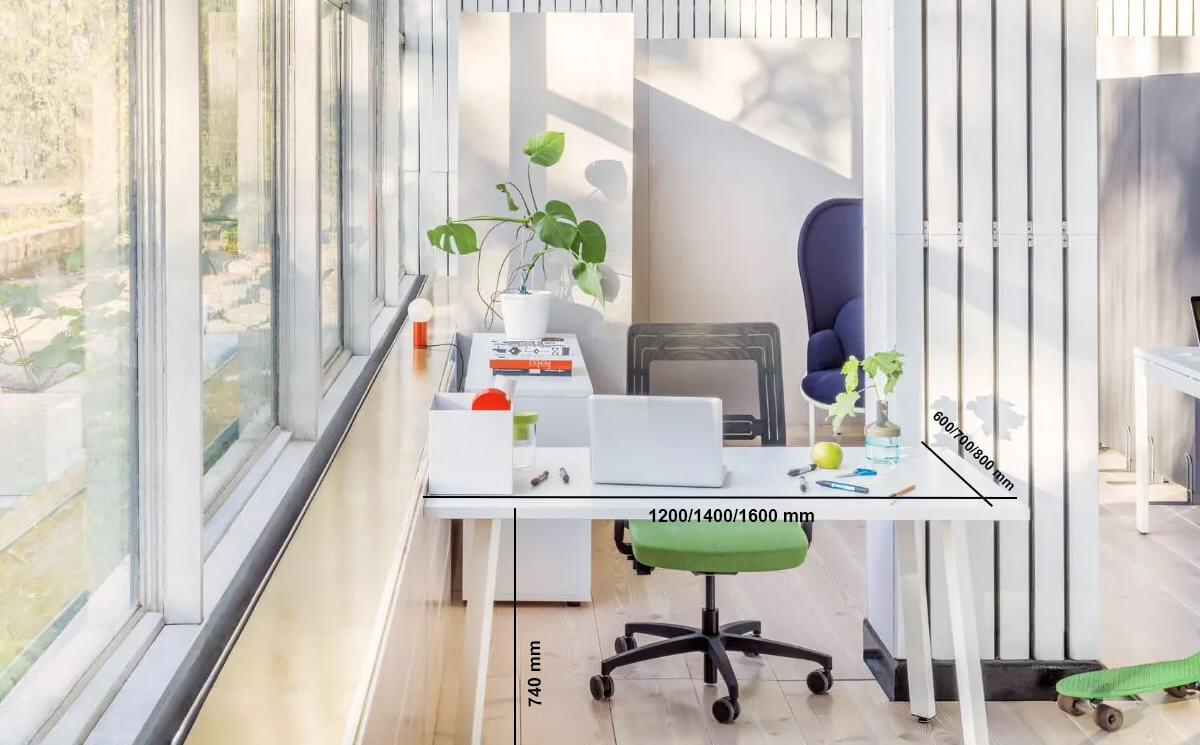 Mocko – Office Desk Range With White Leg Size Mocko – Office Desk Range With White Leg Size