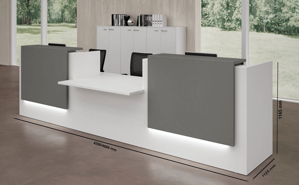 Nero 3 Straight Reception Desk With Middle Low Counter Size Img Nero 3 Straight Reception Desk With Middle Low Counter Size Img