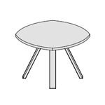 Rounded Corner Shape Table (2 and 4 Persons)