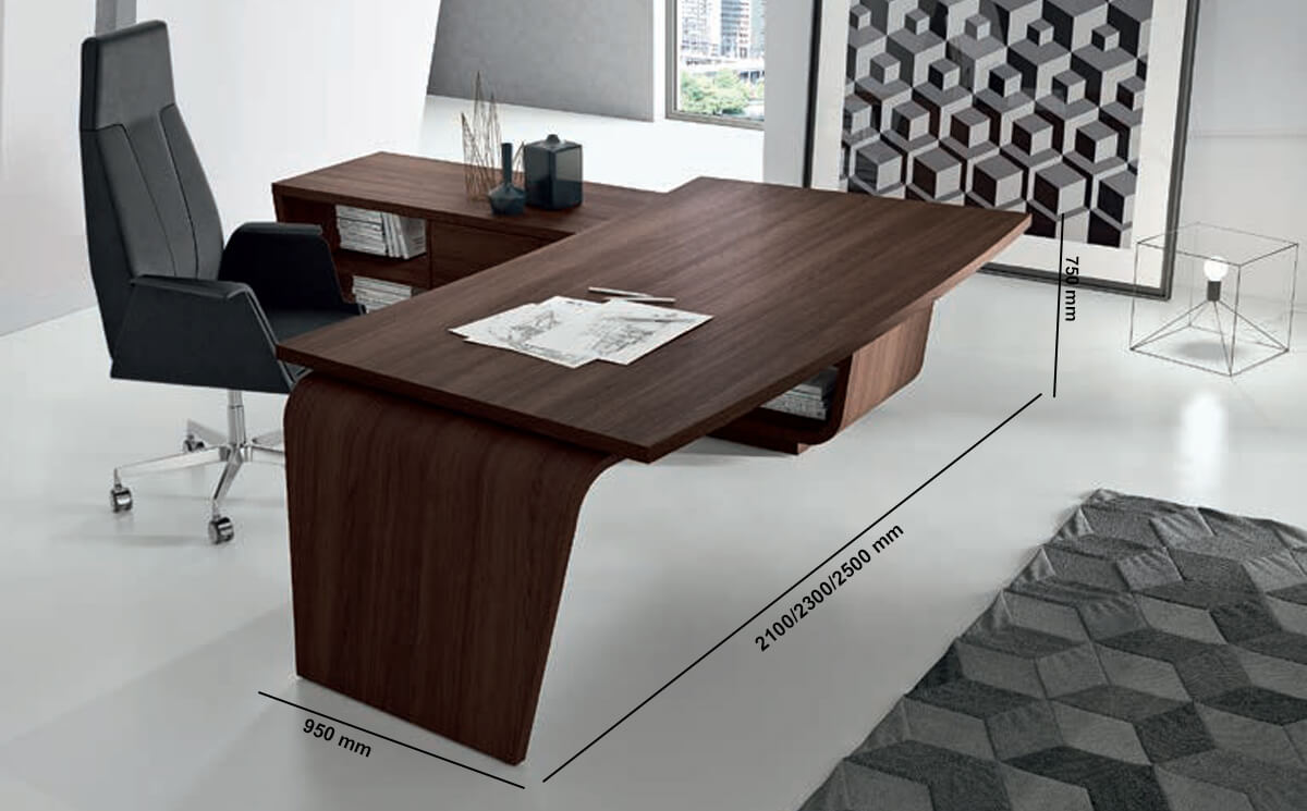 Oxford 5 – Curved Wood Finish Executive Desk With Optional Credenza Unit Oxford 5 – Curved Wood Finish Executive Desk With Optional Credenza Unit