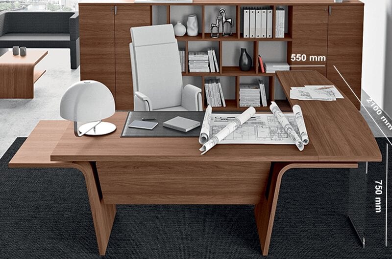 Oxford 4 – Wood Finish L-Shaped Executive Desk with Optional Return Oxford 4 – Wood Finish L-Shaped Executive Desk with Optional Return