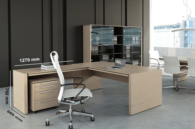 Percy – Bow Front Wood Finish Executive Desk with Optional Return Percy – Bow Front Wood Finish Executive Desk with Optional Return