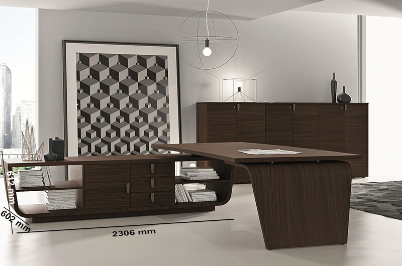 (storage Unit) Oxford Curved Wooden Executive Desk (storage Unit) Oxford Curved Wooden Executive Desk