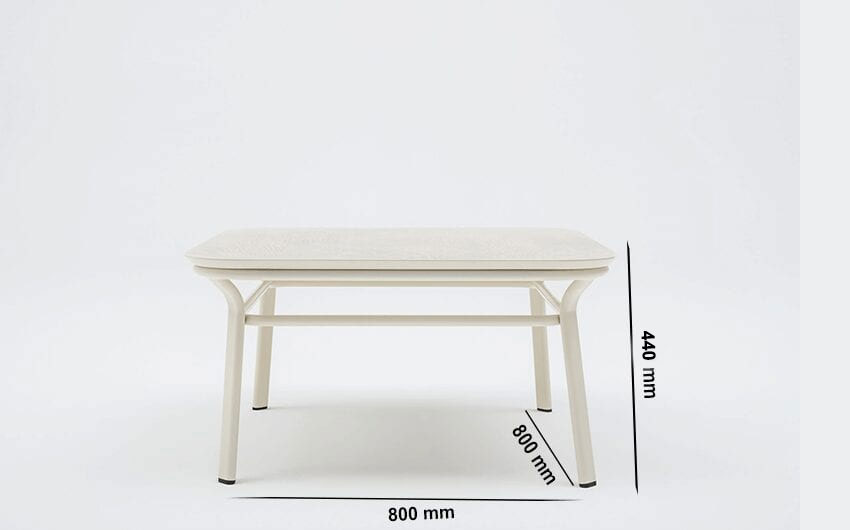 Apollo – Square Wood Finish Table With Metal Frame Apollo – Square Wood Finish Table With Metal Frame