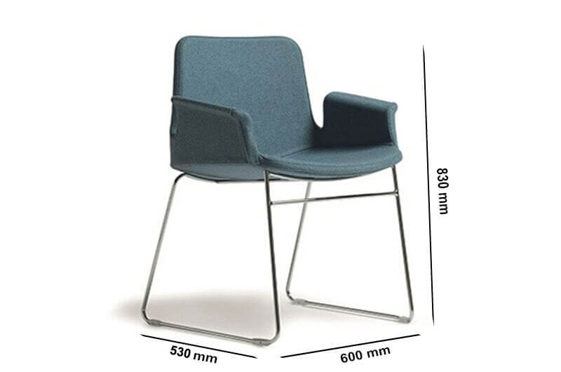 Juliet – Armchair With Skid Base In Multicolour Size Image Juliet – Armchair With Skid Base In Multicolour Size Image