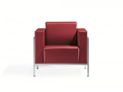 Brooke – Block Armchair and Sofa in Multicolour with Chrome Frame