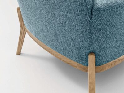Santos – Medium Back Armchair with Natural Wooden Legs