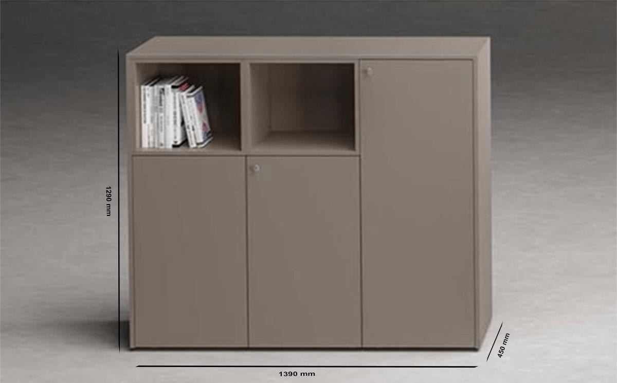 Alton 1 – Modular Wood Finish Sideboard with Open Shelves Alton 1 – Modular Wood Finish Sideboard with Open Shelves