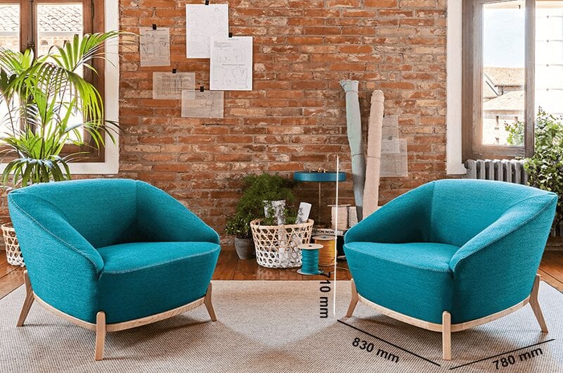 Santos – Medium Back Armchair with Natural Wood Finish Legs Santos – Medium Back Armchair with Natural Wood Finish Legs