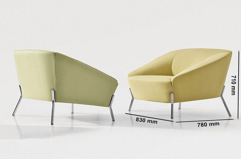 Santos – One and Two Seater Armchair with Chrome Legs Santos – One and Two Seater Armchair with Chrome Legs