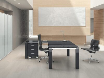 Elegante – Elegant Toughened Glass Top Executive Desk with Optional Return Elegante – Elegant Toughened Glass Top Executive Desk with Optional Return