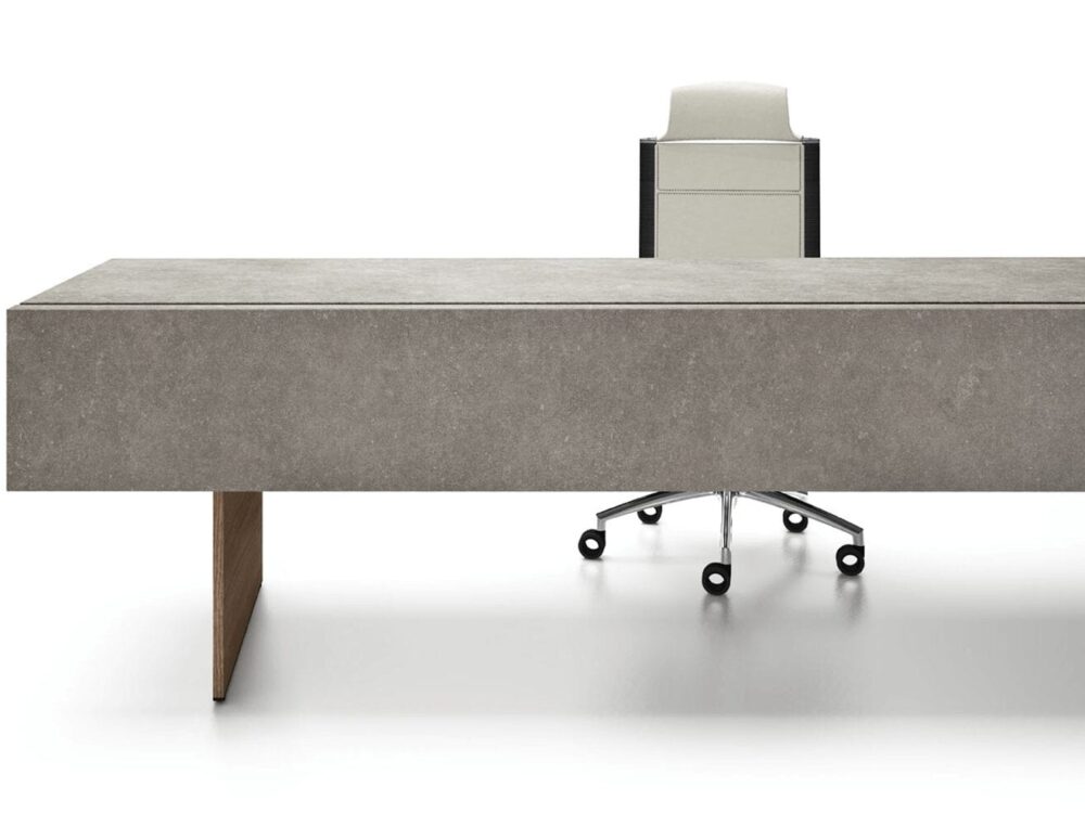 Darcey Prestigious Executive Desk with Porcelain Top and Optional Return & Credenza Unit