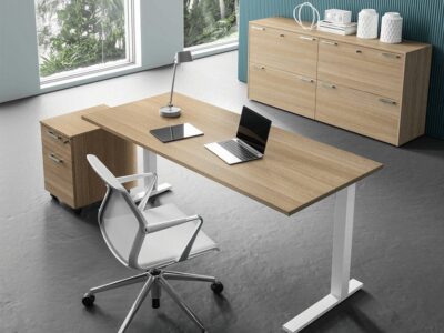 Linea – C Leg Office Desk with Optional Return/Credenza Unit