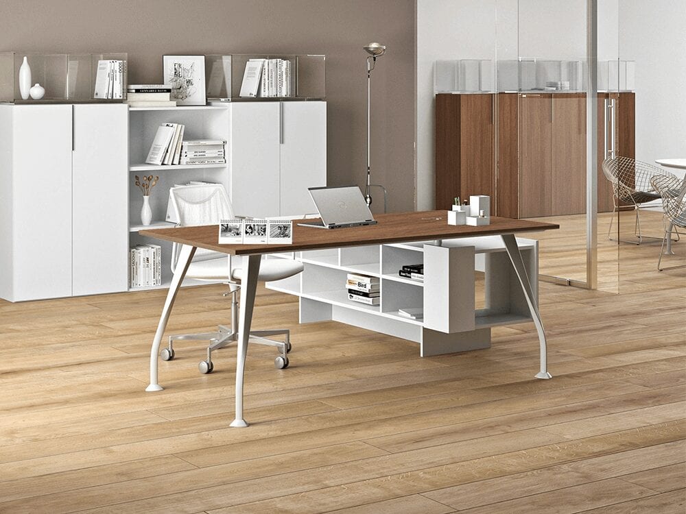 Zeta Executive Desk with stylish legs with Optional Return & Credenza Unit Zeta Executive Desk with stylish legs with Optional Return & Credenza Unit