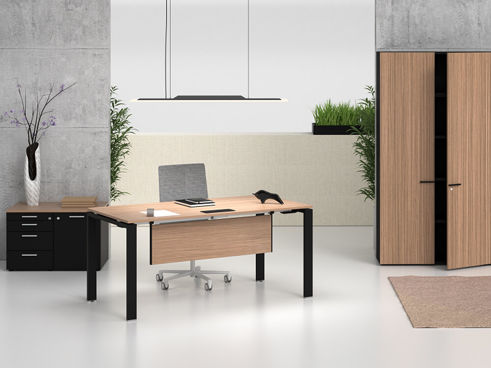 Lorenzo – Veneer Top Executive Desk With Goalpost U Legs 4