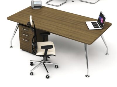 Lara Modern Wood Finish Executive Desk with Optional Return & Modesty Panel