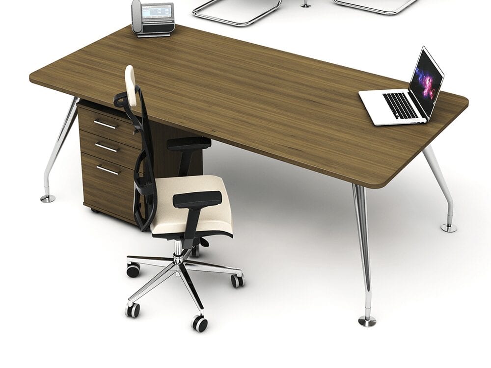Lara Modern Wood Finish Executive Desk with Optional Return & Modesty Panel