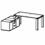 Noemi Desk With Credenza Unit Left