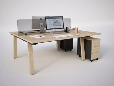 Yahya 3 - Back to Back Operational Desk in Traditional Oak for 2 People