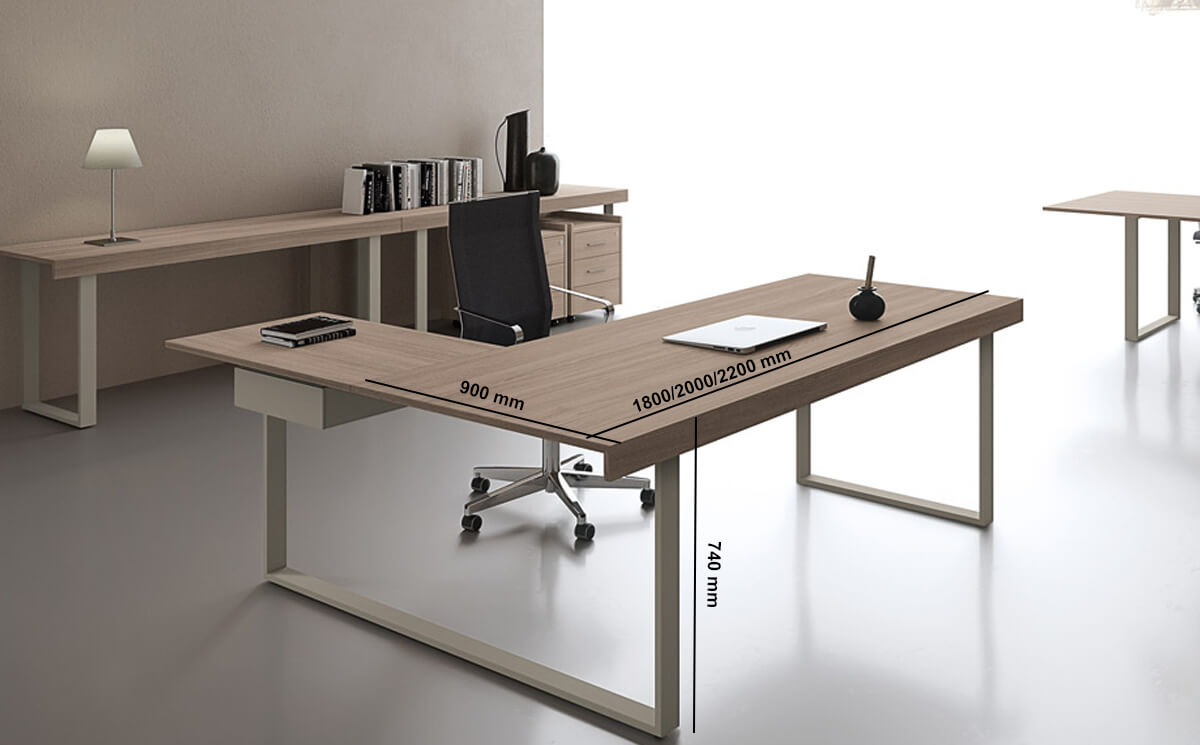 Ernesto – Executive Desk With Leather Inlay And Optional Return & Credenza Unit Ernesto – Executive Desk With Leather Inlay And Optional Return & Credenza Unit