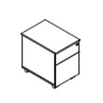 Jemma – Under Desk Metal Pedestal Storage 2 Drawer