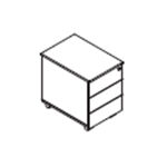 Jemma – Under Desk Metal Pedestal Storage 3 Drawer