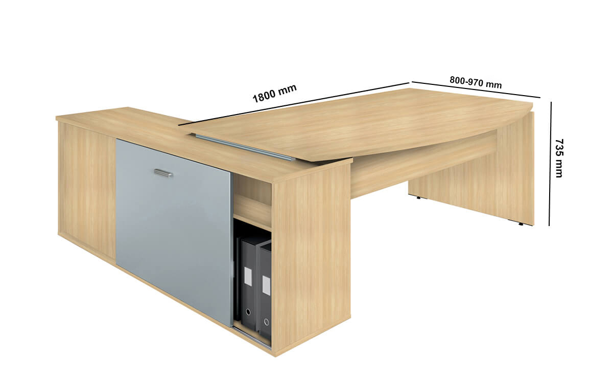 Aldon 1 Curved Rectangular Executive Desk With Optional Credenza Unit Aldon 1 Curved Rectangular Executive Desk With Optional Credenza Unit