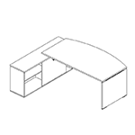 Aldon 1 Desk With Credenza Left