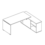 Rectangular Desk with Credenza Unit