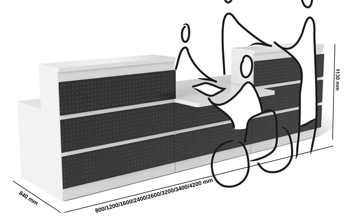 Byanca 1 Reception Desk With Dda Approved Wheelchair Access Unit Size Img