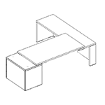 Desk with Return and Supporting Pedestal