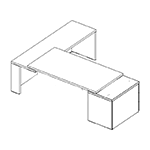 Geno Desk With Return Pedestal Right