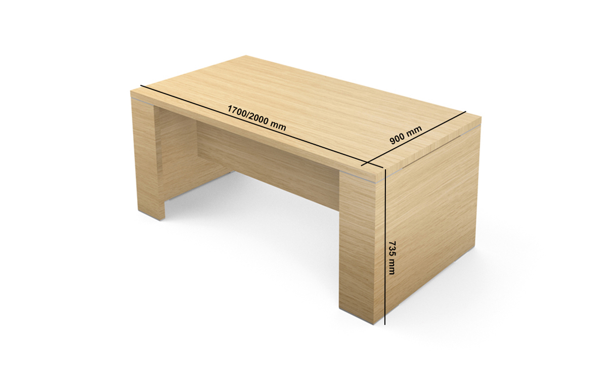 Geno – Rectangular Executive Desk With Panel Legs And Optional Return Supporting Pedestal Geno – Rectangular Executive Desk With Panel Legs And Optional Return Supporting Pedestal