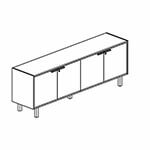 L2036 x D460 x H743 (2 Pair Glossy Acrylic Doors with Handle and without Shelves)