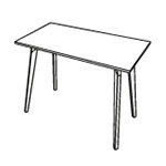 Rectangular Shape Table H-1100 mm (4 and 6 Persons)