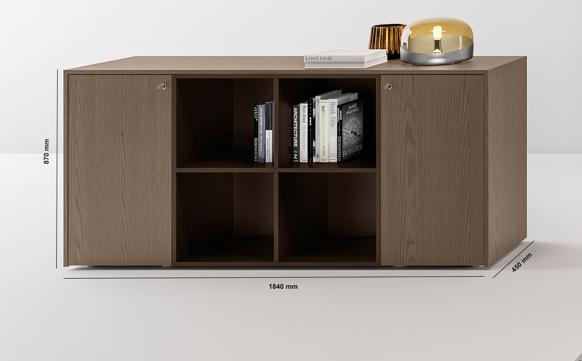Hype Medium Level Wall Unit With Side Doors And Centeral 4 Open Element Dimension Image Hype Medium Level Wall Unit With Side Doors And Centeral 4 Open Element Dimension Image