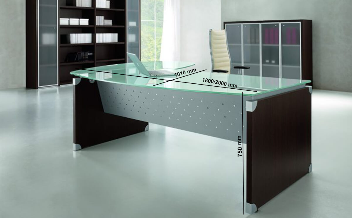 Linda – L Shaped Glass Top Executive Desk With Optional Return Linda – L Shaped Glass Top Executive Desk With Optional Return