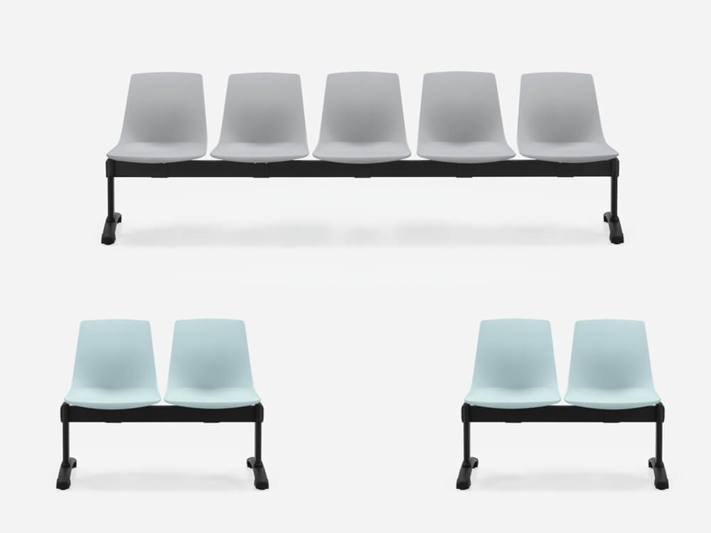 Bloom Colored Plastic Shell Bench