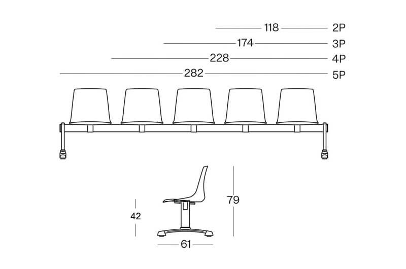 Ornella – Coloured Plastic Shell Bench Size Image Ornella – Coloured Plastic Shell Bench Size Image