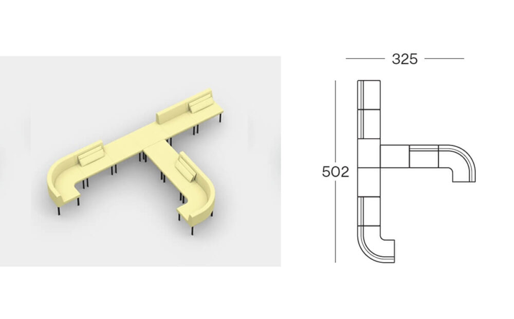 Size (block) Tour Modular Seating Sofa