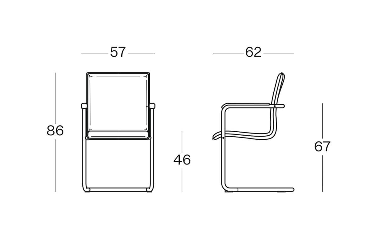 Size Cubika Cantilever Visitor Chair Size Cubika Cantilever Visitor Chair
